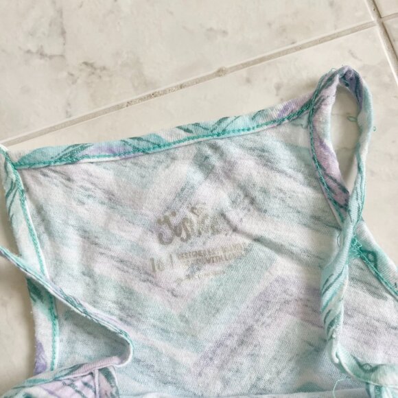 Justice Teal/Purple Chevron Tank Top Girls 16 - Picture 2 of 4